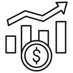 Financial Growth Outline Icon
