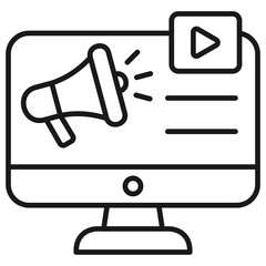 Online Marketing Outline Icon