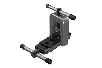 Silver Metal Tube Flaring Tool for HVAC and Automotive Applications, Isolated on a Clean Background