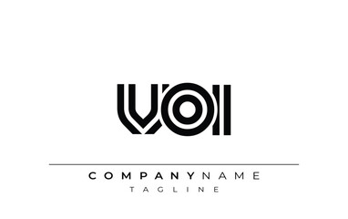 VOI Creative Unique Modern Letter Logo Design. Stylized logo featuring a unique letter design, presenting abstract minimalist aesthetics and modern appeal.