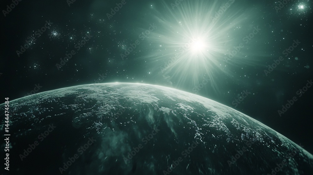 Canvas Prints earth bathed in the warm glow of a bright sun shining over its surface creating a beautiful and insp