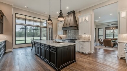 Kitchen island in a modern home