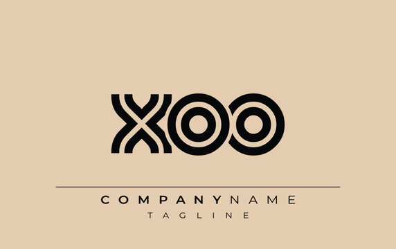 XOO Creative Unique Modern Letter Logo Design. Stylized logo featuring a unique letter design, presenting abstract minimalist aesthetics and modern appeal.