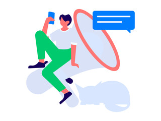 Notification announcement vector creative flat hand drawn illustration
