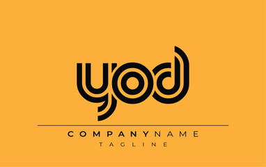 YOD Creative Unique Modern Letter Logo Design. Stylized logo featuring a unique letter design, presenting abstract minimalist aesthetics and modern appeal.