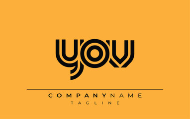 YOV Creative Unique Modern Letter Logo Design. Stylized logo featuring a unique letter design, presenting abstract minimalist aesthetics and modern appeal.