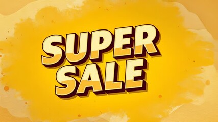Vibrant retro super sale animation with dynamic color splash transitions - Powered by Adobe