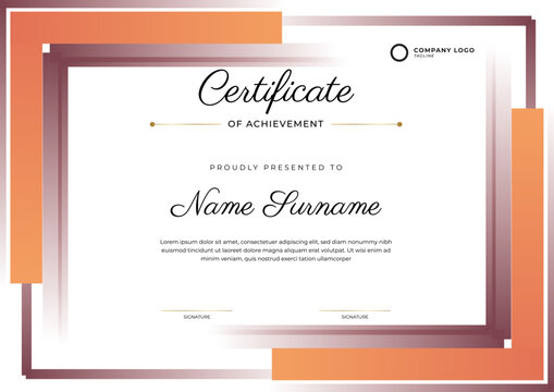 Simple gradient elegant certificate template