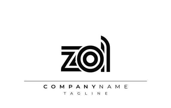 ZOL Creative Unique Modern Letter Logo Design. Stylized logo featuring a unique letter design, presenting abstract minimalist aesthetics and modern appeal.