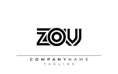 ZOV Creative Unique Modern Letter Logo Design. Stylized logo featuring a unique letter design, presenting abstract minimalist aesthetics and modern appeal.