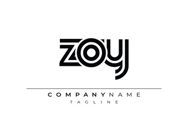 ZOY Creative Unique Modern Letter Logo Design. Stylized logo featuring a unique letter design, presenting abstract minimalist aesthetics and modern appeal.