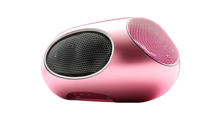 Pink wireless speaker appliance, cut out transparent