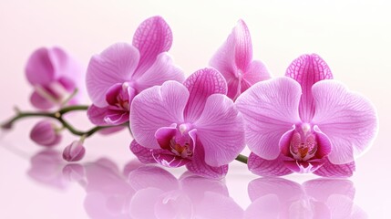 Obraz premium A close-up of an orchid flower with soft petals and an elegant curve