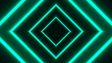 Simple geometric green neon lights background