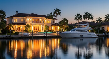 Fototapeta premium Brilliant fall foliage surrounds a serene lake, perfectly mirroring the majestic mountains and colorful trees under a partly cloudy sky.