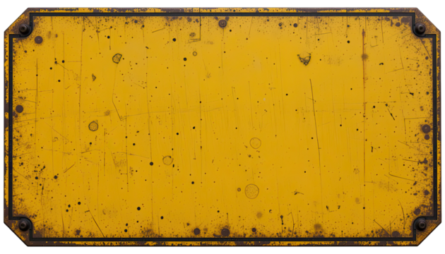 Rustic Action Sign, Blank Yellow Old Sign, Isolated Background, Graphic Design, Vintage Aesthetic, Front View, Conceptual Art