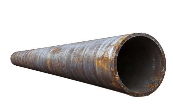 steel pipe isolated on white background PNG. GENERATIVE AI