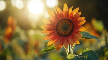 A close-up of a vibrant sunflower with seeds visible at the center, under bright sunlight