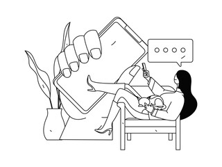 Notification announcement vector creative flat hand drawn illustration
