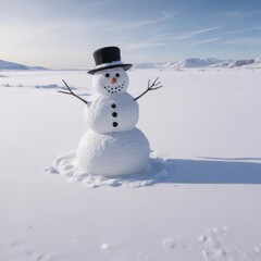 snowman on the snow