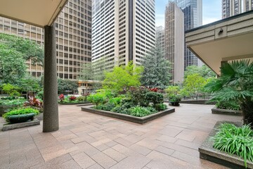 Fototapeta premium Urban oasis courtyard