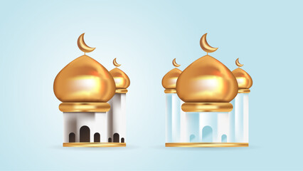 realistic mosque icon design vector background