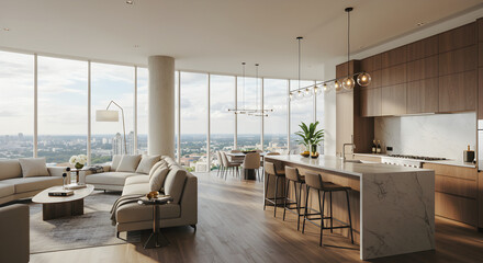 Luxurious Penthouse Apartment With Panoramic City Views And Modern Design