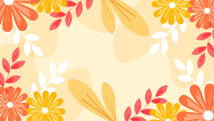 Colorful abstract flowers vector banner illustration