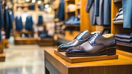 Elegant shoes displayed in a stylish retail store setting