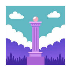 Summer Beach Background Vector  Sand and Ocean Water Scene on White