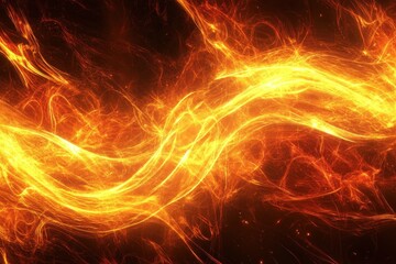 Dynamic firestorm abstract background showcasing vibrant waves of orange and yellow energy, Dynamic Firestorm Vibrant Abstract Background with Intense Energy