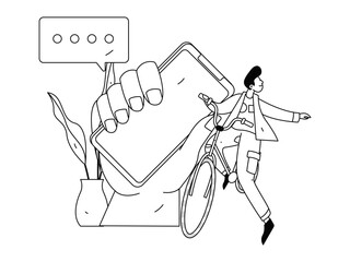 Notification announcement vector creative flat hand drawn illustration
