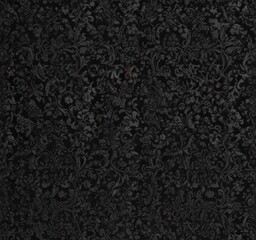 Intricate black damask, floral vines & gothic swirls  , wallpaper, floral