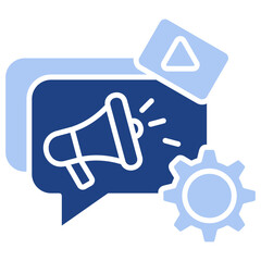 Social Marketing Flat Blue Icon
