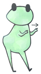 Frog pointing to the right