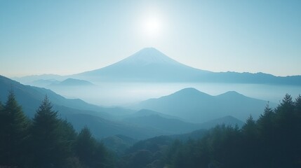 Fototapeta premium Majestic Mountain Range Sunrise