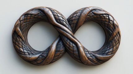 An infinity symbol made of intertwined snakes in a Celtic style 