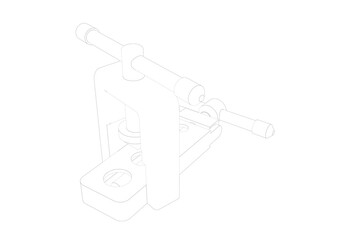 White Outline Illustration of a Tube Flaring Tool, Minimalist Design on a Light Background
Simple White Line Drawing of a Pipe Flaring Tool for Technical Diagrams