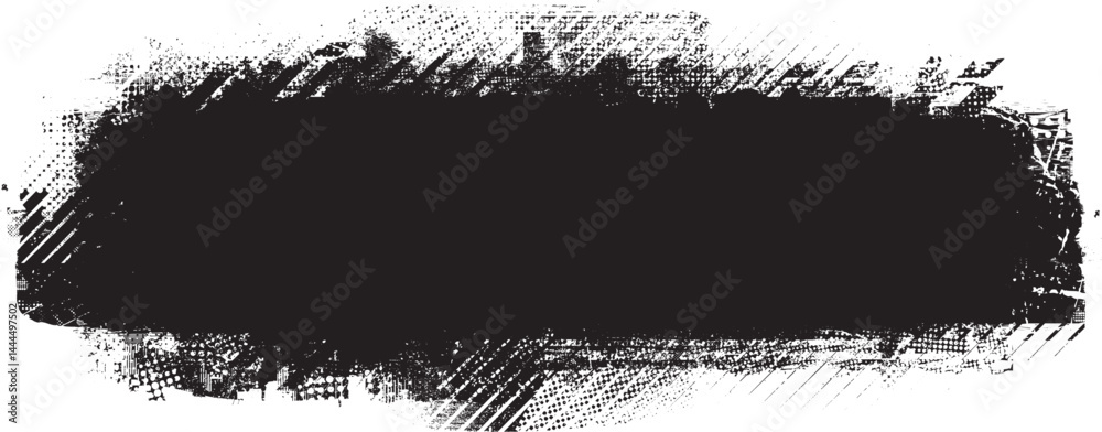 Aufkleber Grunge textured banner with rough edges. Speckled texture. Overlay grunge texture . Simply place texture over any object to create grunge effect . Banner with scratched surface for your design. 
