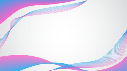 Abstract wavy banner template design with blue and pink color