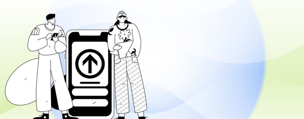 Notification announcement vector creative flat hand drawn illustration
