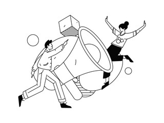 Notification announcement vector creative flat hand drawn illustration
