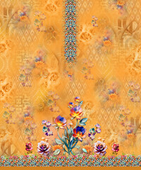 Pakistani Digital HD All_Over Flower Pattern Design for Digital Kurtis Design