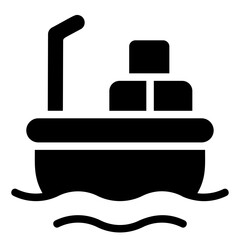 Cargo ship Solid Icon