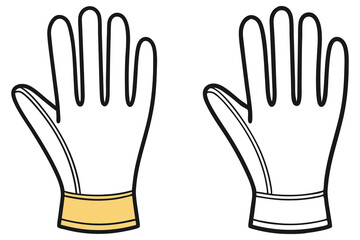 Two white contour gloves present a simple, clean look with varying cuff colors