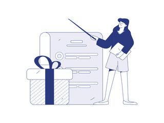 Fototapeta premium Notification announcement vector creative flat hand drawn illustration 