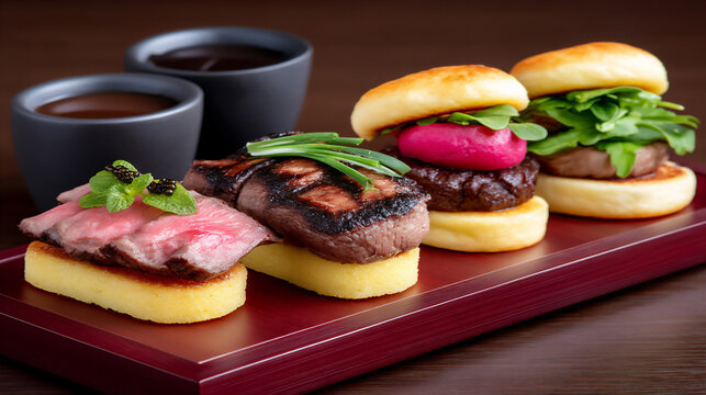 mini open-faced burgers elegant