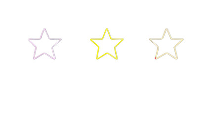 Three Faintly Colored Star Outlines on a Clean White Background