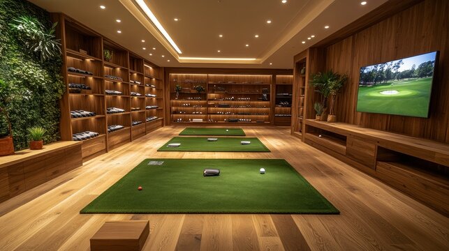 Modern golf practice facility