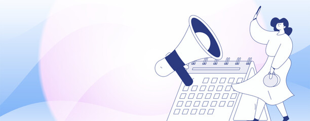 Notification announcement vector creative flat hand drawn illustration
